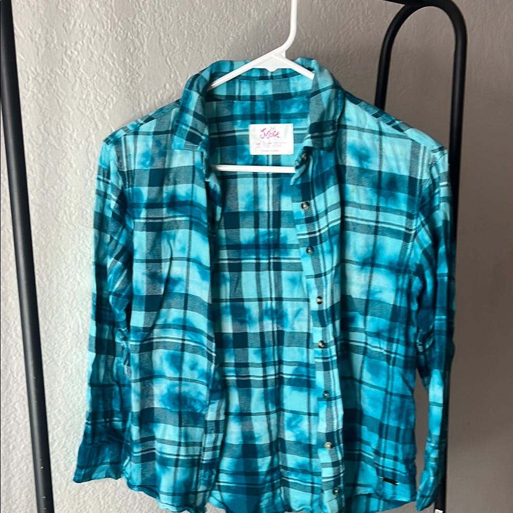 Justice Blue Button Down Shirt with Classic Collar